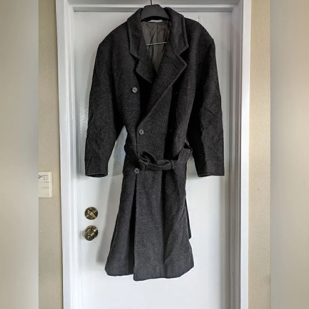 Hugo Boss belted virgin wool trench coat